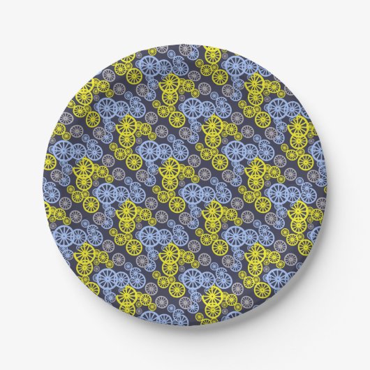 Funky Happy Wheel Muster Pappteller (Vorderseite)