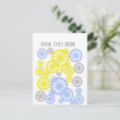 Funky Happy Wheel Muster Postkarte (Stehend Vorderseite)