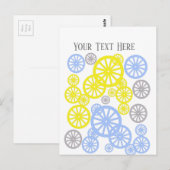Funky Happy Wheel Muster Postkarte (Vorne/Hinten)