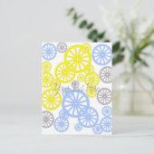 Funky Happy Wheel Muster Postkarte (Stehend Vorderseite)
