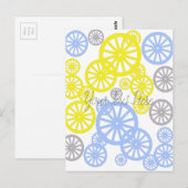 Funky Happy Wheel Muster Postkarte (Vorne/Hinten)