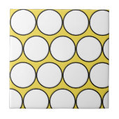 Funky Happy White Black Circles Polka Dot Fliese (Vorderseite)