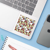 Funky Head Koch Skulls Tragen von Koch Hats Aufkleber (Laptop mit iPhone)