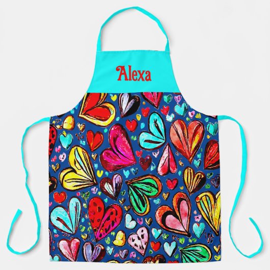 FUNKY HEARTS ART DESIGN SCHÜRZE (Vorderseite)