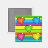 Funky Hearts Magnet (Vorderseite/Rückseite)