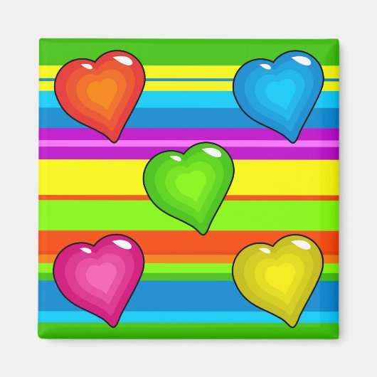 Funky Hearts Magnet (Vorne)