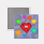 Funky Hearts Magnet (Vorderseite/Rückseite)