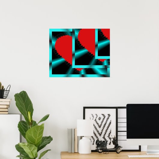 Funky Hearts Poster (Heimbüro)