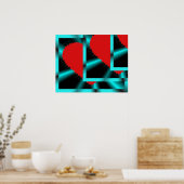 Funky Hearts Poster (Küche)