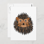 Funky Hedgehog Art Design Postkarte (Vorne/Hinten)