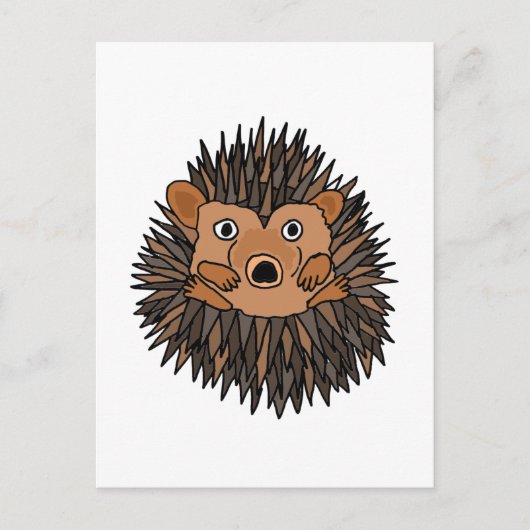 Funky Hedgehog Art Design Postkarte (Vorderseite)