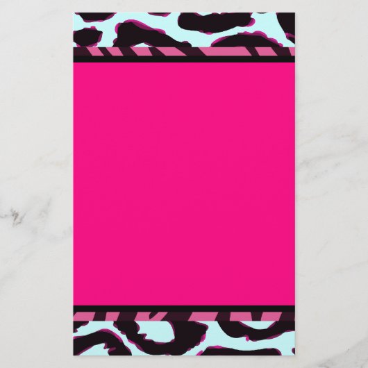 Funky heißes RosaZebracheetah-Set Briefpapier (Vorderseite)
