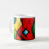 Funky helle abstrakte Kunst-Malerei Kaffeetasse (Vorderseite Links)