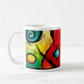 Funky helle abstrakte Kunst-Malerei Kaffeetasse (Links)