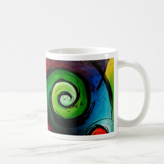 Funky helle abstrakte Kunst-Malerei Kaffeetasse (Rechts)