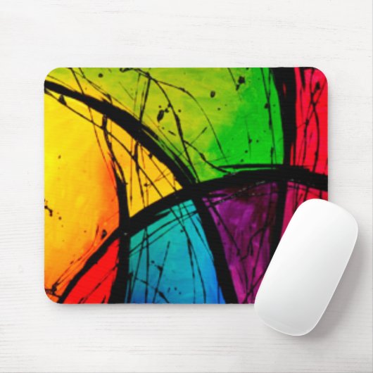 Funky helle abstrakte Kunst-Malerei Mousepad (Mit Mouse)