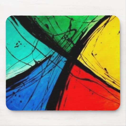 Funky helle abstrakte Kunst-Malerei Mousepad (Vorne)