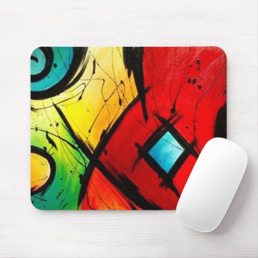 Funky helle abstrakte Kunst-Malerei Mousepad (Mit Mouse)