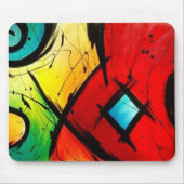 Funky helle abstrakte Kunst-Malerei Mousepad (Vorne)
