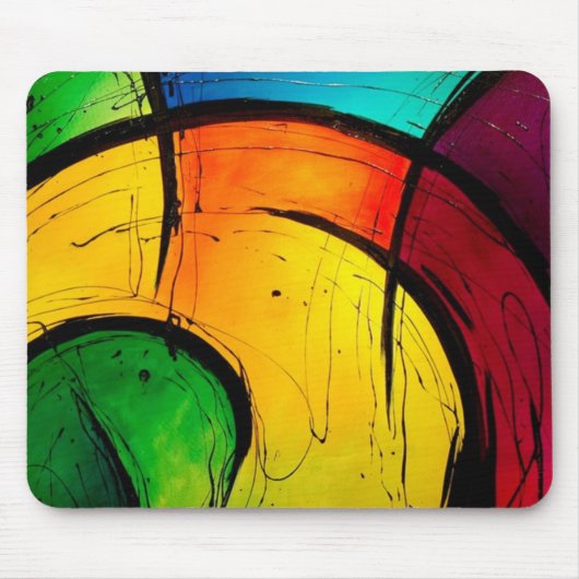 Funky helle Farbabstrakte Kunst Mousepad (Vorne)