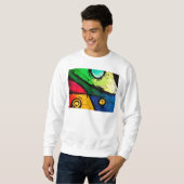 Funky helle Farbabstrakte Kunst Sweatshirt (Vorne ganz)