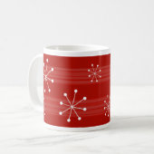 Funky helle rote gestreifte kaffeetasse (Vorderseite Links)
