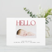 funky hello Blush Pink Foil modern minimalistisch Ankündigung (Stehend Vorderseite)