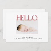 funky hello Blush Pink Foil modern minimalistisch Ankündigung (Vorne/Hinten)