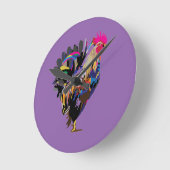 Funky Hen Runde Wanduhr (Winkel)