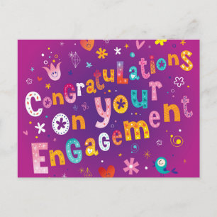 Funky Herzlichen Glückwunsch zu Ihrer Verlobung Postkarte