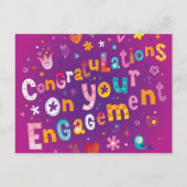 Funky Herzlichen Glückwunsch zu Ihrer Verlobung Postkarte (Vorderseite)