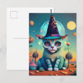 Funky Hexenkatze Postkarte (Vorne/Hinten)