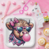 Funky Highland Cow Paper Plate Pappteller (Party)
