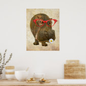 Funky Hippopotamus Poster! Poster (Küche)