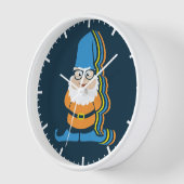 Funky Hipster Garden Gnome Illustration Uhr (Winkel)