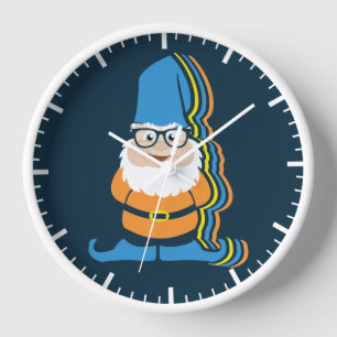Funky Hipster-Gartengnome-Illustration Uhr