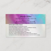 Funky hologaphische farbenfrohe Lashes Logo nach V Visitenkarte (Rückseite)