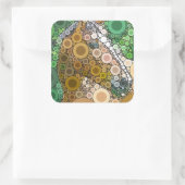 Funky Horcles Bubbles Moderne Kunst Quadratischer Aufkleber (Tasche)