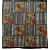 Funky Hot Jazz auf grungy Streifen Duschvorhang (Vorderseite)