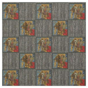 Funky Hot Jazz auf grungy Stripes 58" Cotton Twill Stoff