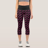 Funky Hot Pink Imitate Glitzer Gymnastik Queen Tex Capri Leggings (Vorderseite)