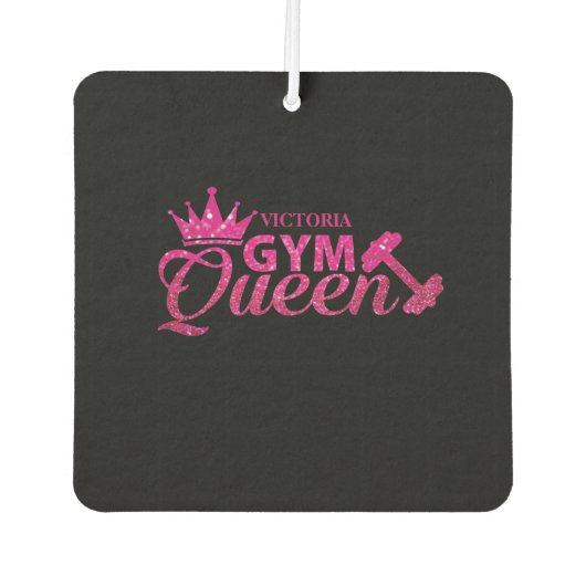 Funky hot pink personalisierte Imitate Glitzer Gym Autolufterfrischer (Vorderseite)