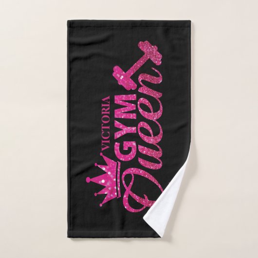 Funky hot pink personalisierte Imitate Glitzer Gym Handtuch (Handtuch)