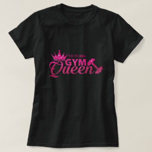 Funky hot pink personalisierte Imitate Glitzer Gym T-Shirt