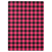 Funky Hot Pink und Black Buffalo Prüfmuster Klemmbrett (Rückseite)