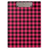 Funky Hot Pink und Black Buffalo Prüfmuster Klemmbrett (Vorderseite)