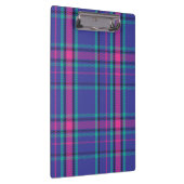 Funky Hot Pink und Lila Kariertes Tartan iPad Air  Klemmbrett (Rechts)