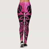 Funky Hot Pink Zebra Print Leggings (Rückseite)