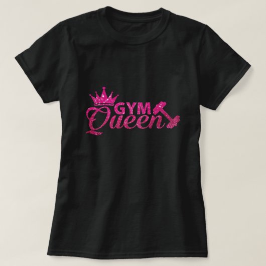 Funky Hot Roink Imitate Glitzer Gymnastik Queen Te T-Shirt (Design vorne)