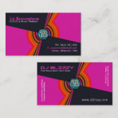 Funky House DJ Pink Black Business Card Visitenkarte (Vorne/Hinten)